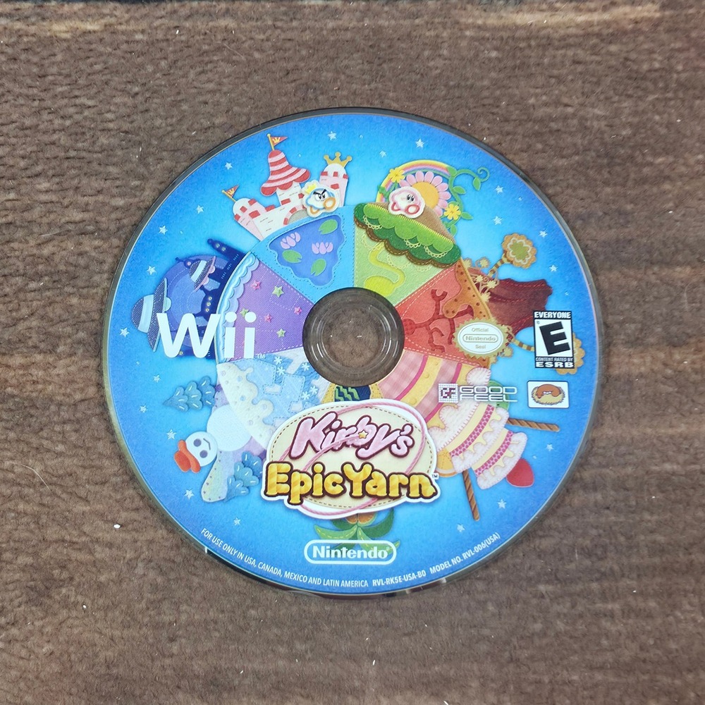 Nintendo Kirby's Epic Yarn Wii Game Disc Only Good Condition RVL-RK5E-USA-B0